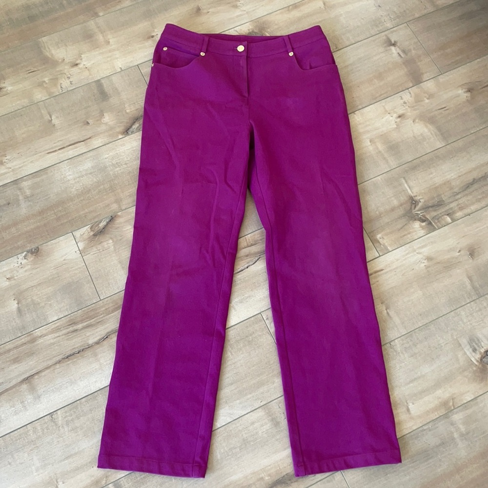 St. John Marie Fit Fuchsia Raspberry Pants Sz 6